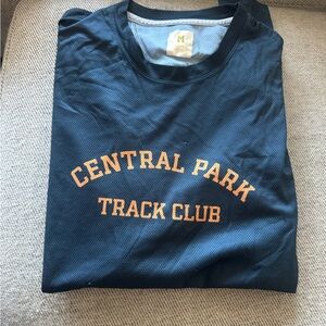 Central Park Track Club Navy Athletic Tee with Orange Print